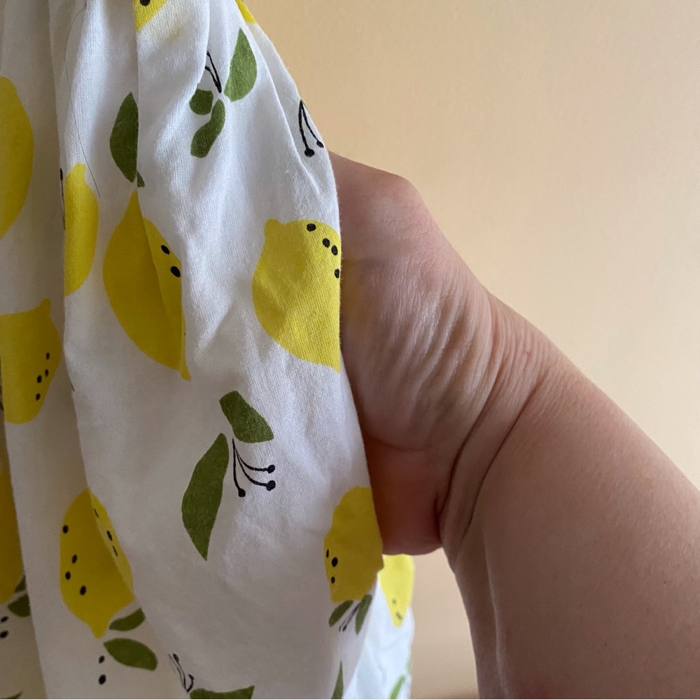 eShakti Lemon Print Dress Woman 2X Pockets Button Front Fit & Flare Cottagecore - Picture 7 of 12